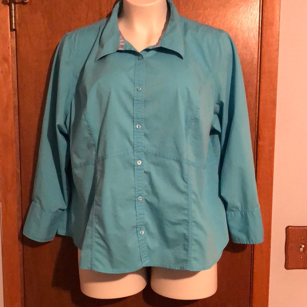 Turquoise Lane Bryant blouse